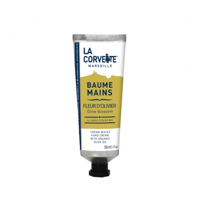 Baume Mains Fleur dOlivier à lHuile dOlive bio 30ml - La Corvette