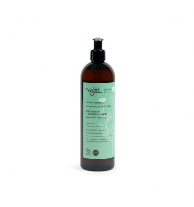 Najel Shampoing au savon d’Alep 2 en 1 pour Cheveux Normaux – 500ml