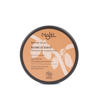 Najel Beurre de Karité parfum Cacao 100g – Soin visage_ corps et cheveux
