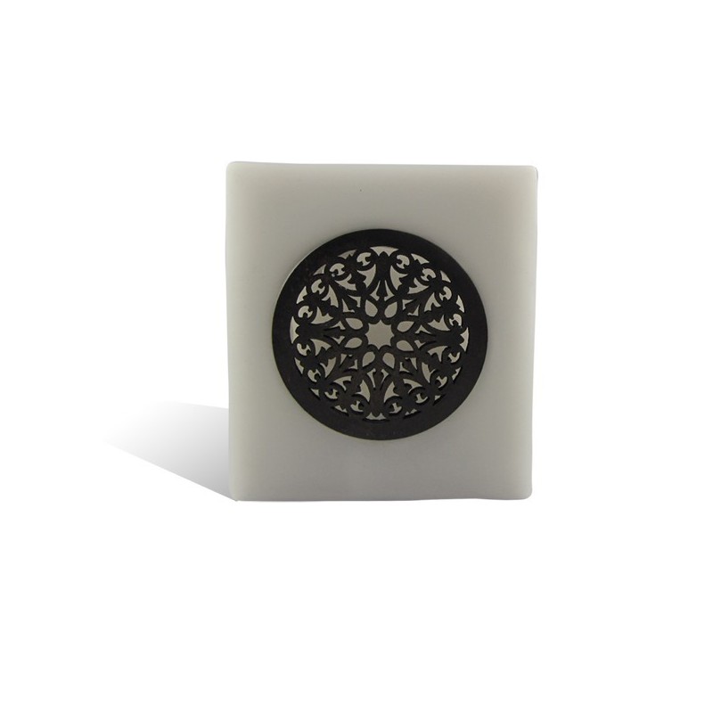 Photophore cube motif rosace en gris