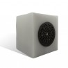 Photophore cube motif rosace en gris