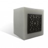 Photophore cube gris motif carré mouchaibieh