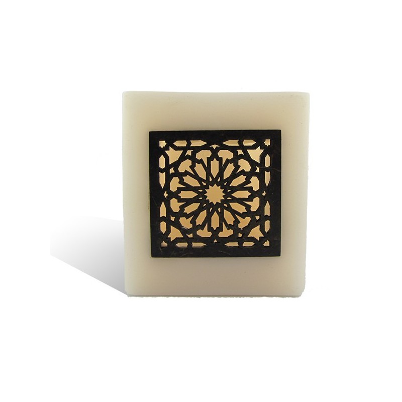 Photophore cube saumon motif carré mouchaibieh