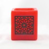 Photophore cube rouge motif carré mouchaibieh