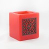Photophore cube rouge motif carré mouchaibieh