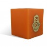 Photophore cube orange main fatima en dorée