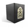 Photophore noir cube motif porte arcade métal