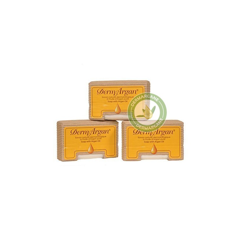 Lot de 3 Savons Naturels Dermatologiques Hydratants et Régénérants pour les peaux sèches à lHuile dArgan Pure