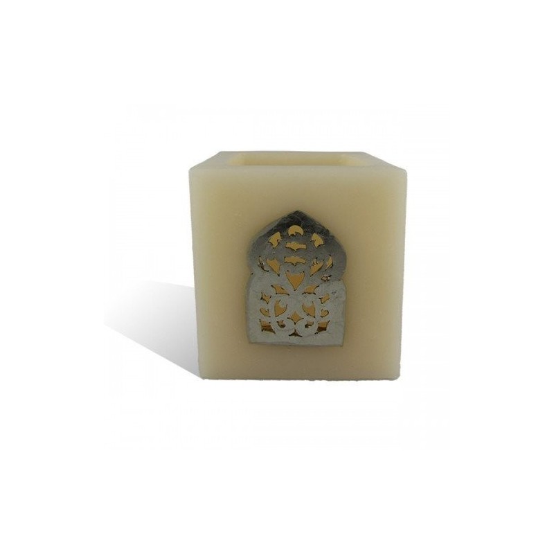 Photophore saumon cube motif porte arcade métal
