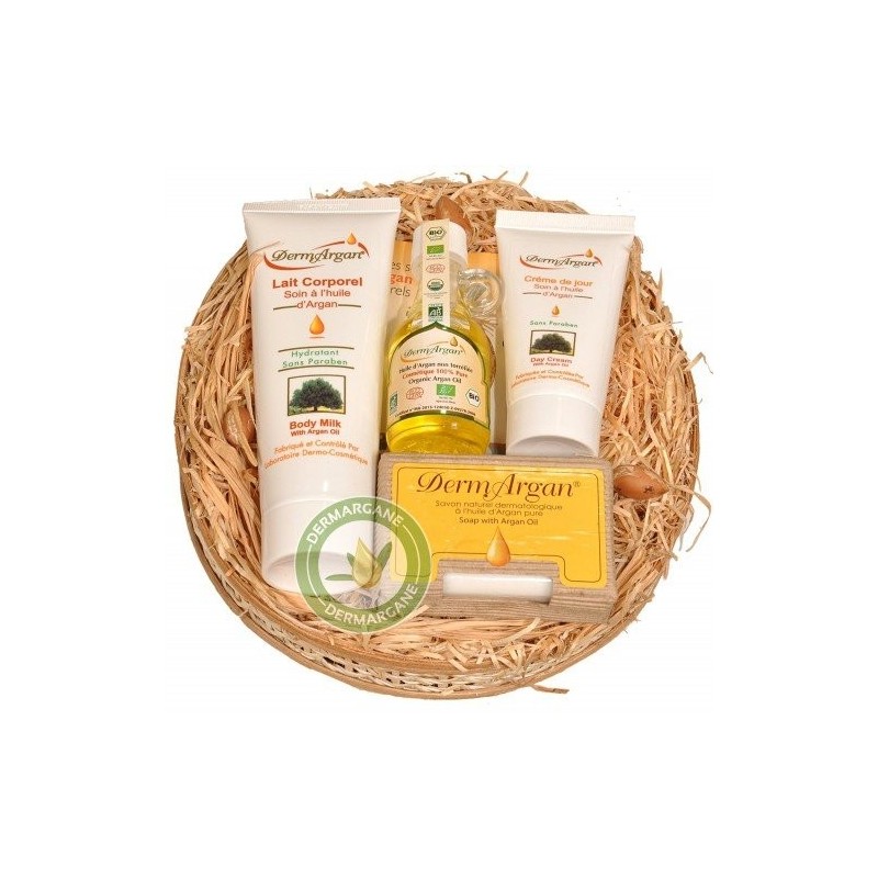 Coffret 4 produits beauté Huile dArgan pure 40ml Lait corporel à lHuile dArgan 125ml