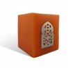 Photophore orange cube motif porte arcade métal