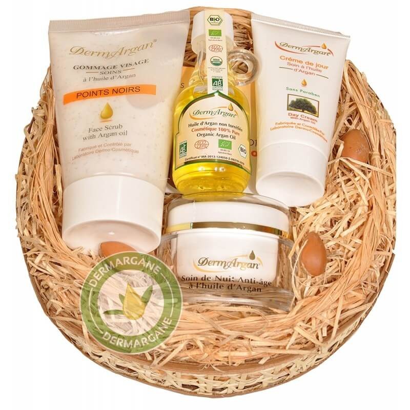Coffret Huile d'argan biologique - 4 Soins visage corps et cheveux